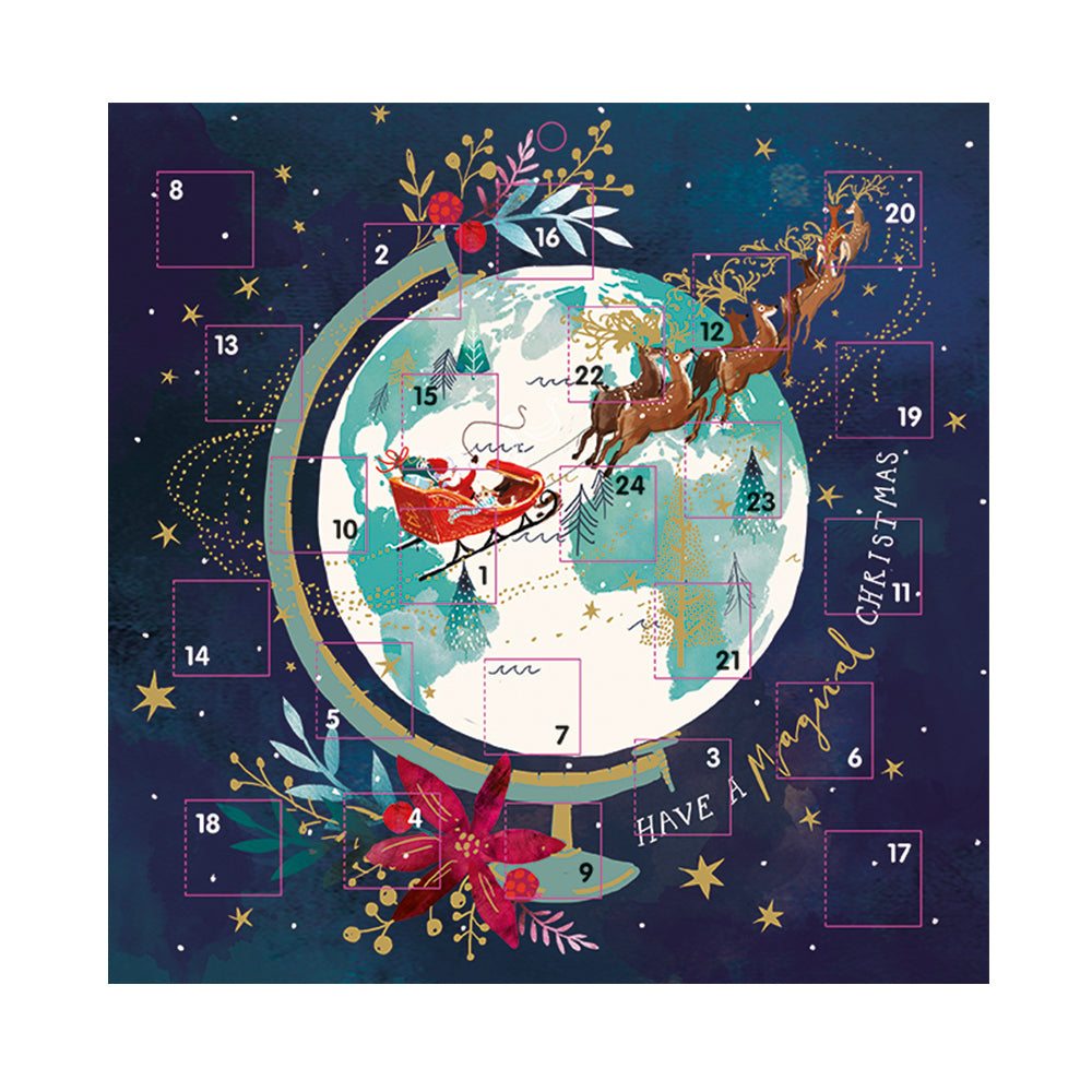 Magical Christmas Globe Santa Around the World230mm x 230 mm Ling Advent Calendar