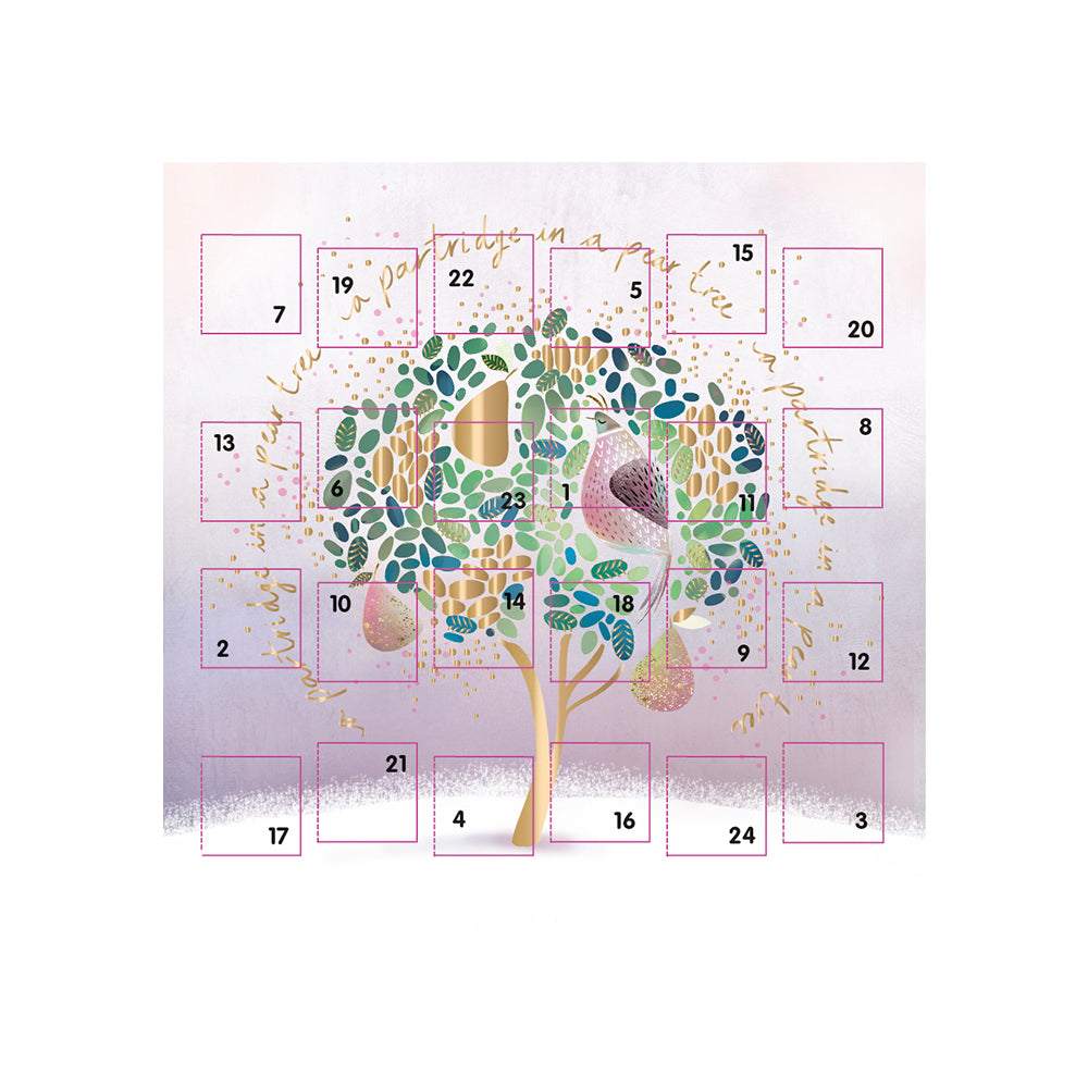 Partridge in a Pear Tree Ling Advent Card 159 x 159 mm