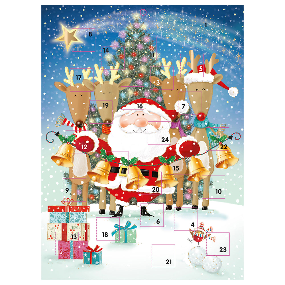 It's Christmas Father Christmas Reindeer 340 x 250mm Ling Advent Calendar