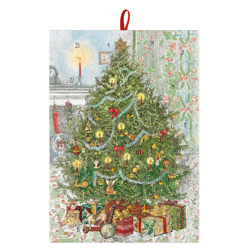 Tree with Gifts by Robert Dohar Caspari Advent Calendar 21 x 30cm