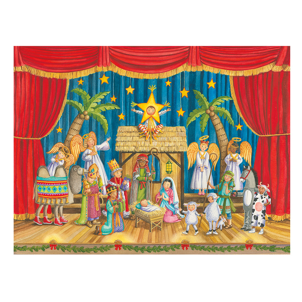 Children’s Nativity Play by Ingrid Slyder Caspari Advent Calendar 35 x 26cm