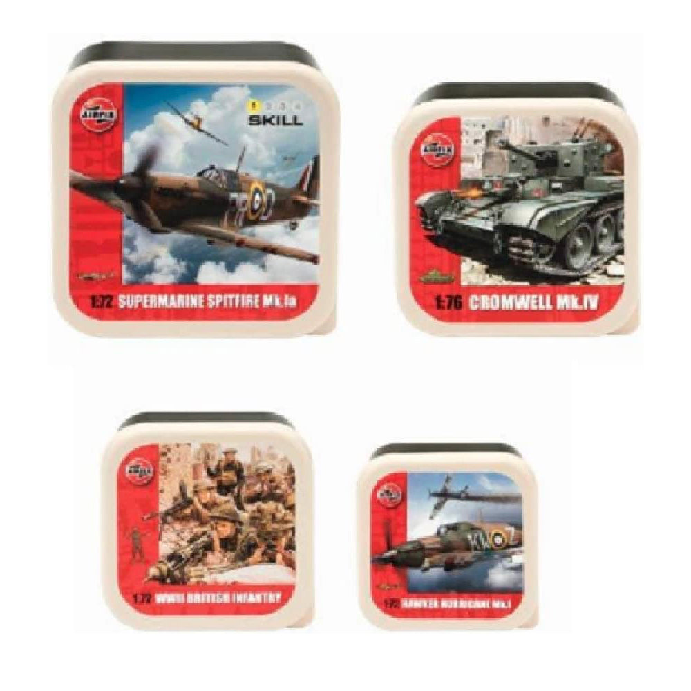 Snack Tubs (Set of 4) Aeroplanes Airfix 136 x 136 x 65 mm large 118 x 118 x 55 mm Medium 104 x 104 x 50 mm Small 90 x 90 x 45 mm