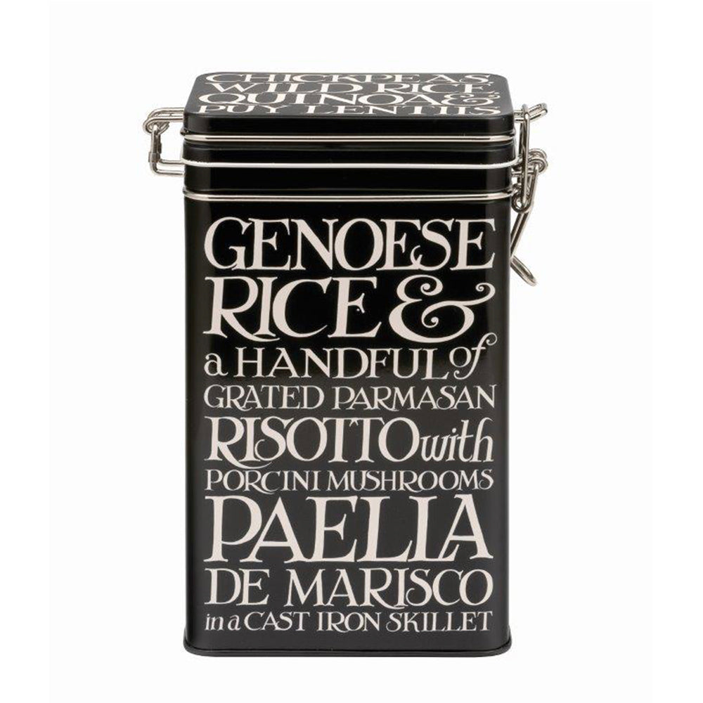 Emma Bridgewater Black Toast Rice Risotto Black Medium Rectangular Clip Lid Tin 128 x 216 x 93mm