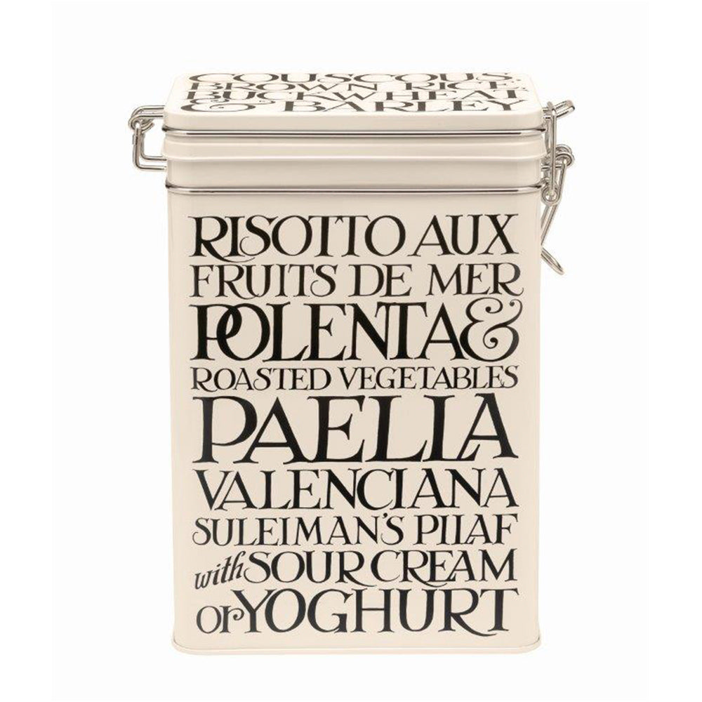 Emma Bridgewater Black Toast Cream Large Rectangular Clip Lid Tin 155 x 229 x 95mm