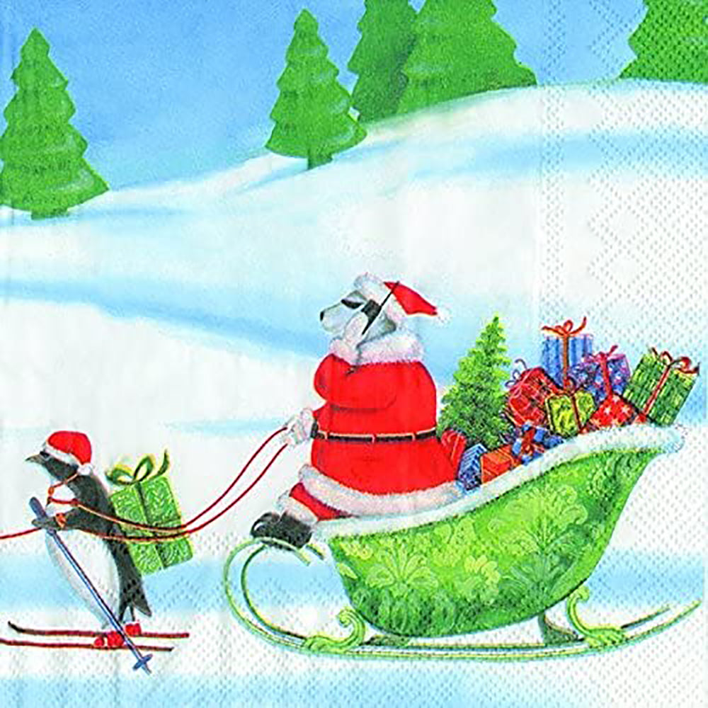 Santa hotline Christmas IHR Paper Cocktail Napkins 25 cm square 3 ply 20 pack