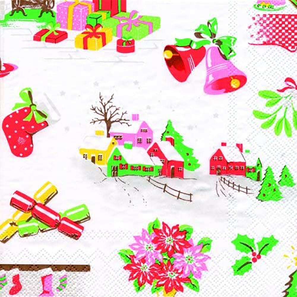 CATH KIDSTON CHRISTMAS VILLAGE whit.e IHR Paper Cocktail Napkins 25 cm square 3 ply 20 pack