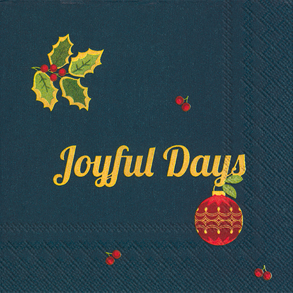 JOYFUL DAYS blue Christmas IHR Paper Cocktail Napkins 25 cm square 3 ply 20 pack
