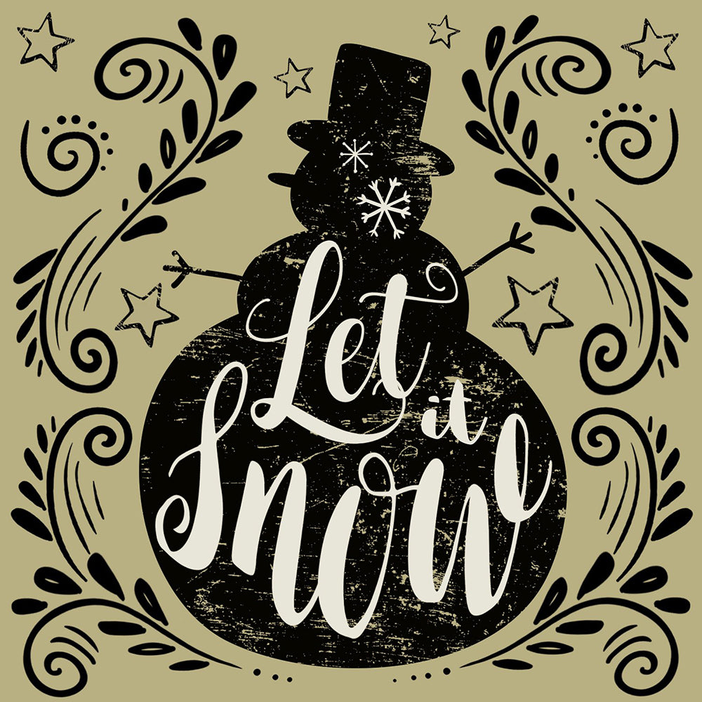 Vintage Snowman Christmas IHR Paper Cocktail Napkins 25 cm square 3 ply 20 pack