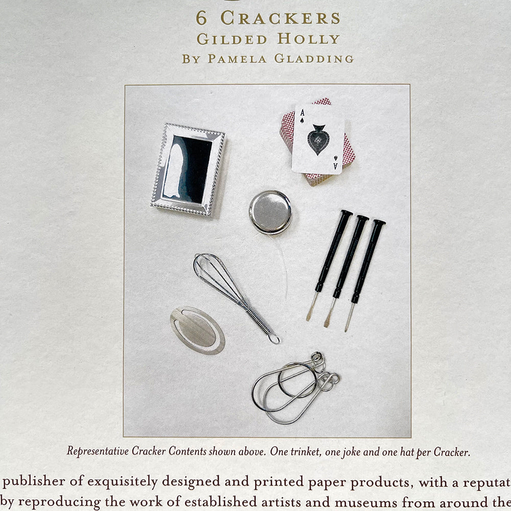 Caspari Christmas Crackers Gilded Holly by Pamela Gladding 6 x 12 inch Crackers