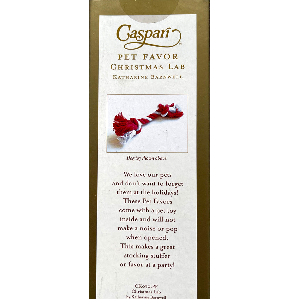 Caspari Crackers Pet Favour Christmas Labrador DogSingle Cracker with Dog Toy