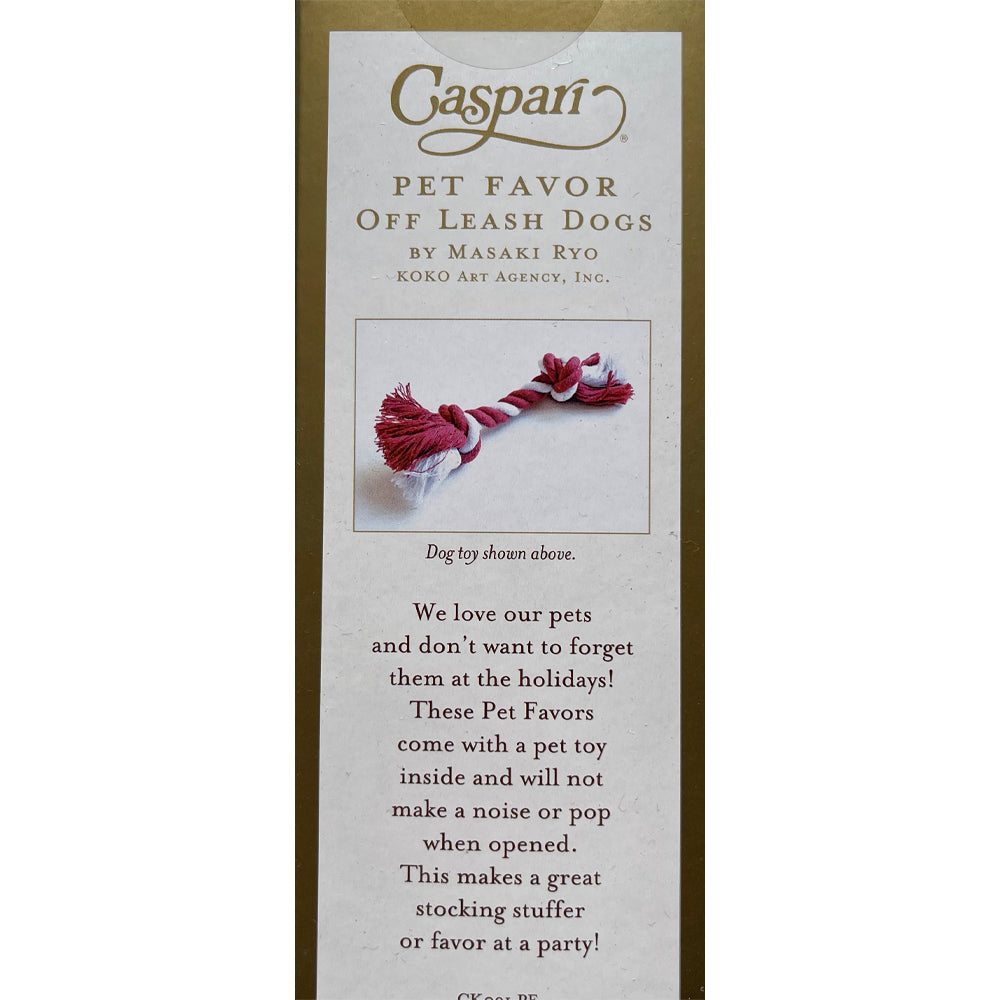 Caspari Crackers Pet Favour Pet Favour-Off leash Dogs by Masaki Ryo - Snowboarding Dog Single Cracker with Dog Toy