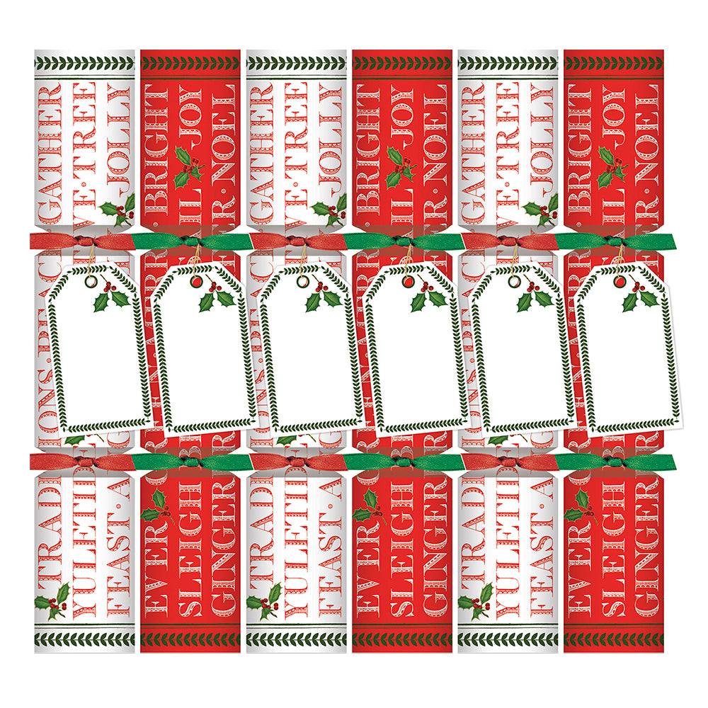 Yuletide Cheer WILLIAMSBURG Caspari Christmas Crackers 12 inches x 6
