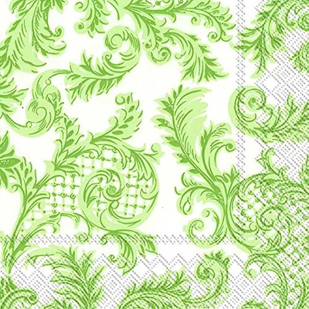 SANS SOUCI white green IHR Paper Dinner Napkins 40 cm square 3 ply 20 pack