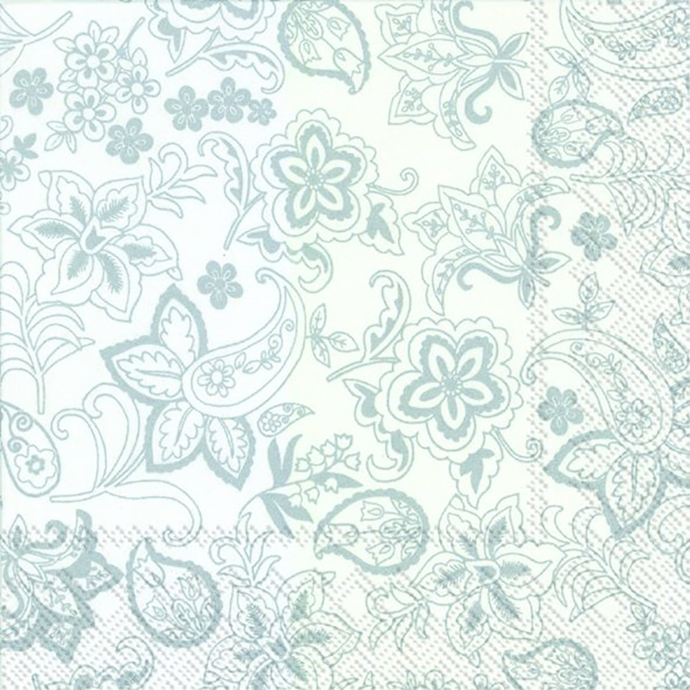 HAUTE COUTURE white silver IHR Paper Dinner Napkins 40 cm square 3 ply 20 pack