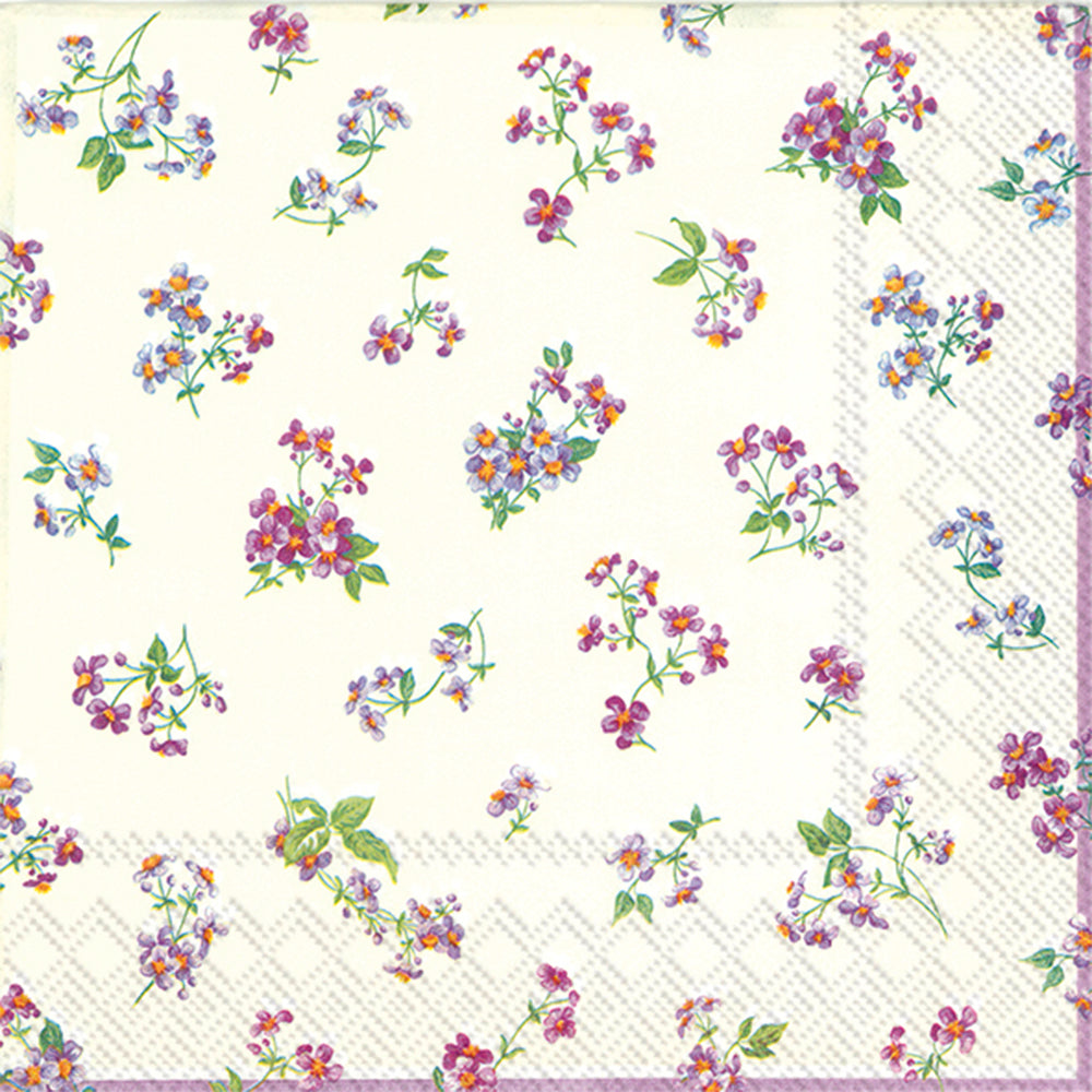BELLINA cream Pretty Floral IHR Paper Dinner Napkins 40 cm square 3 ply 20 pack