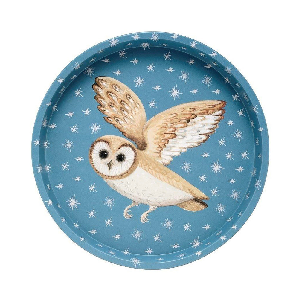 Dog & Dome Owl Deepwell Tin Tray 300 (d) mm