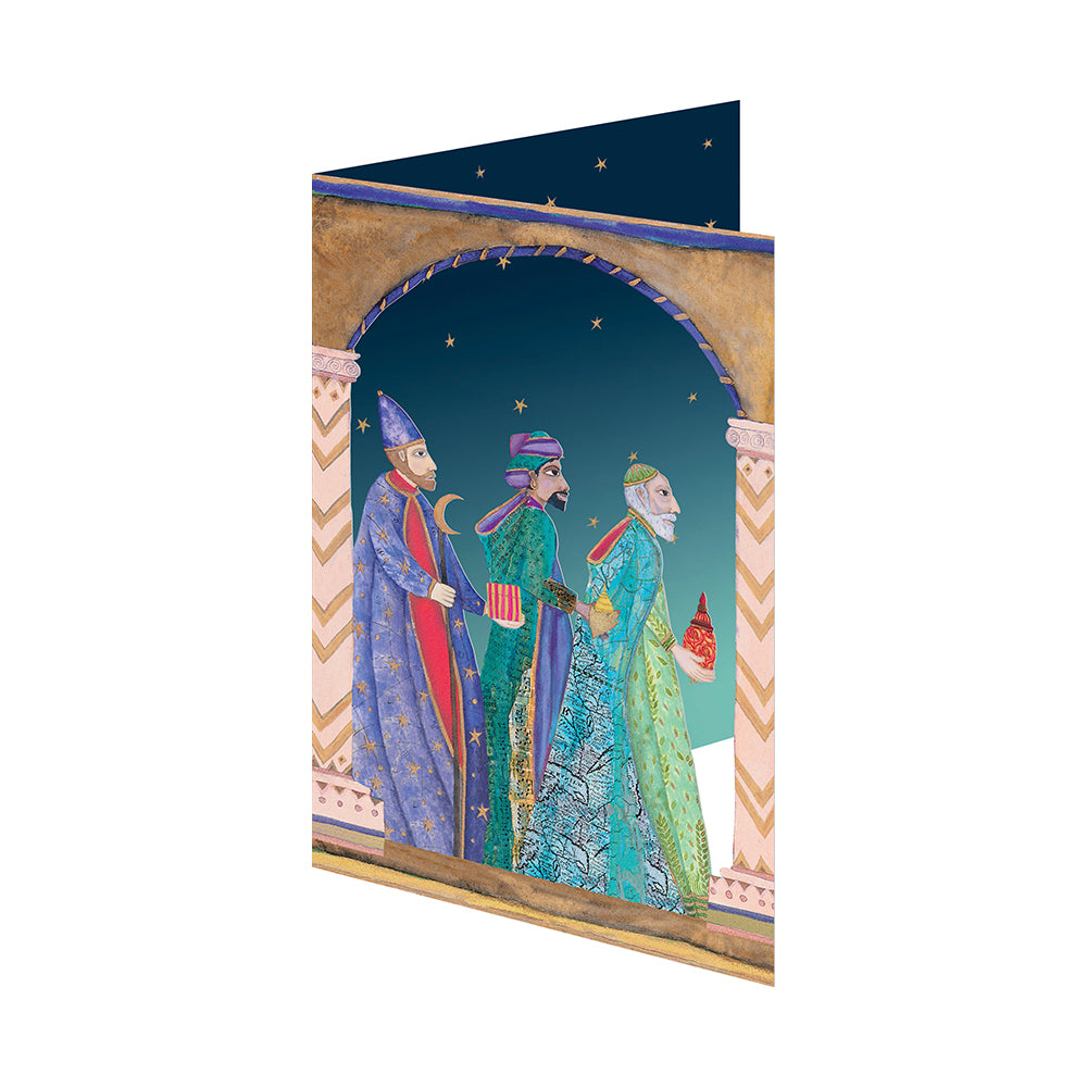 Three Kings Laser Cut Christmas Card 5 pack 170 x 120 mm Roger la Borde in Kraft Box