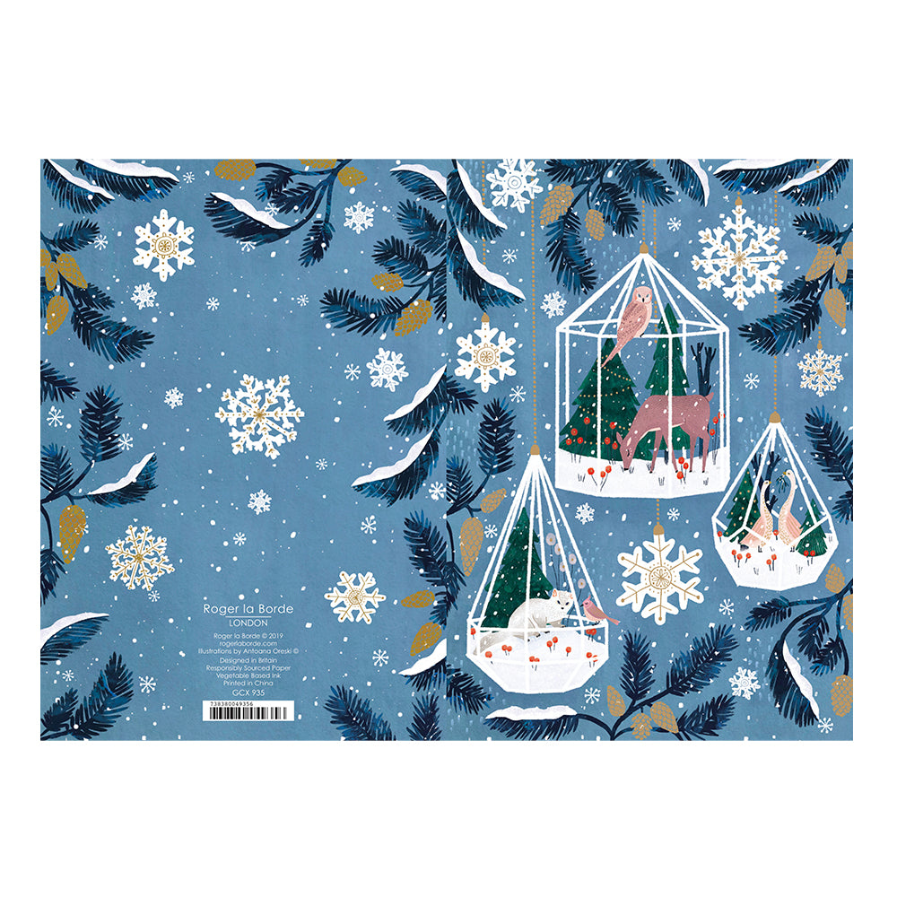 Terranium Snowflakes Christmas Card Gold Foil + Env 170 x 120mm Roger la Borde