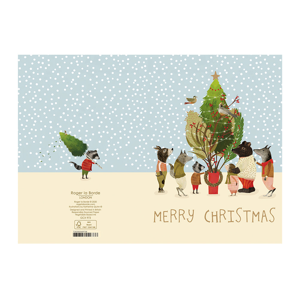 Christmas Procession Gold Foil Christmas Card 5 pack 170 x 120 mm Roger la Borde