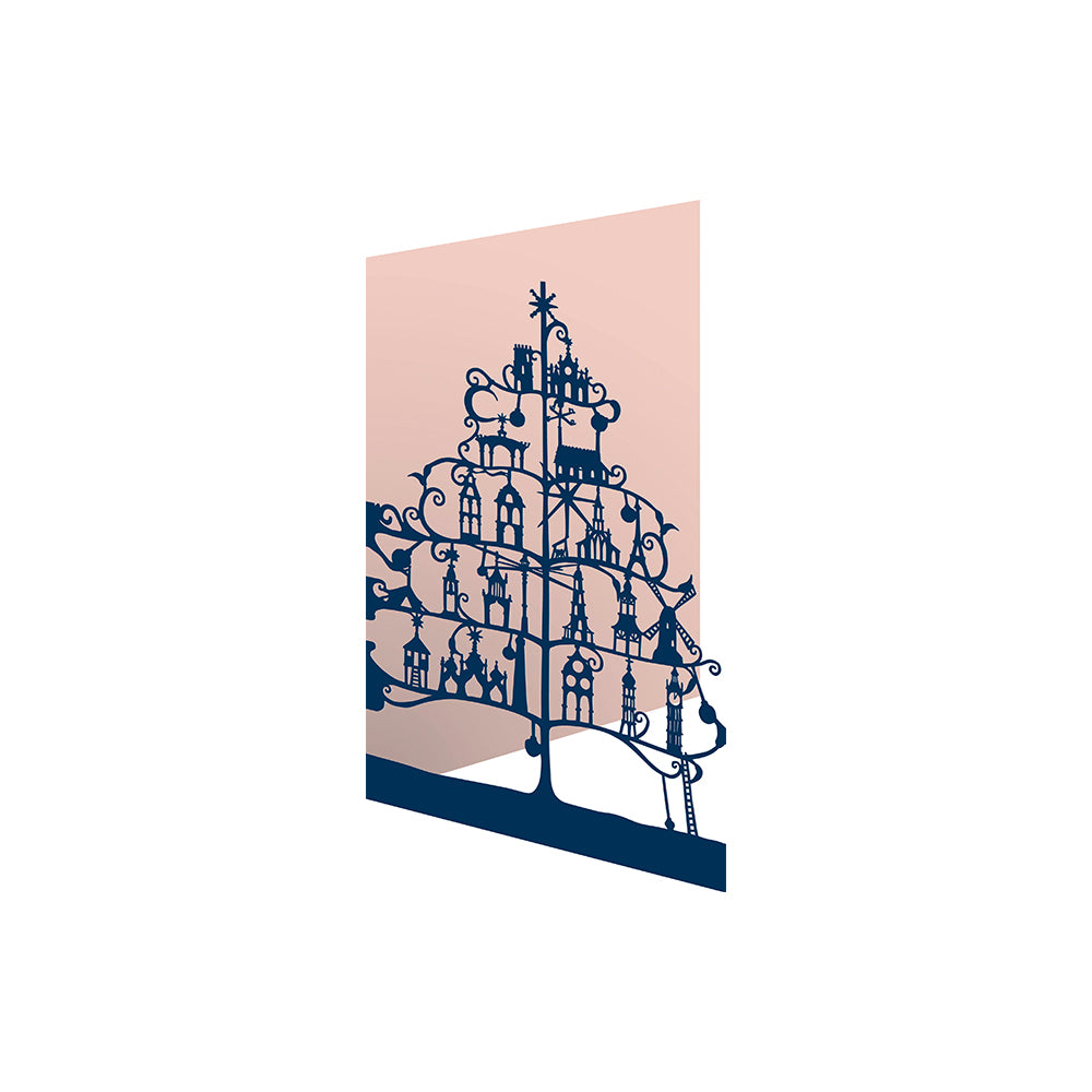 Architectural Tree Laser Cut Christmas Card 5 pack 170 x 120 mm Roger la Borde in Kraft Box