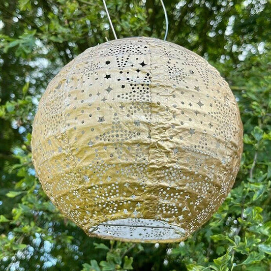 Solar Lantern - Gold Stars 20cm