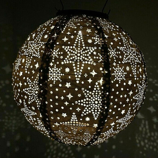 Solar Lantern - Gold Stars 20cm