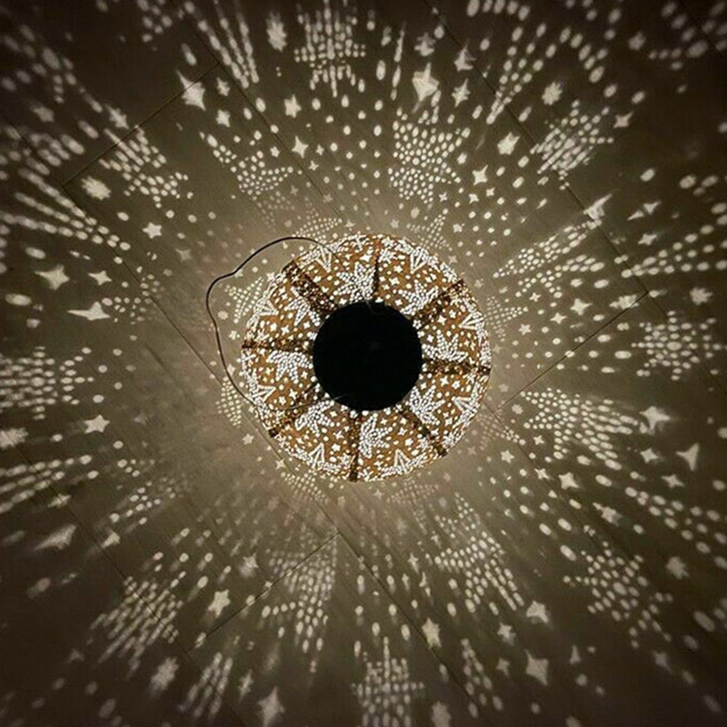 Solar Lantern - Gold Stars 20cm