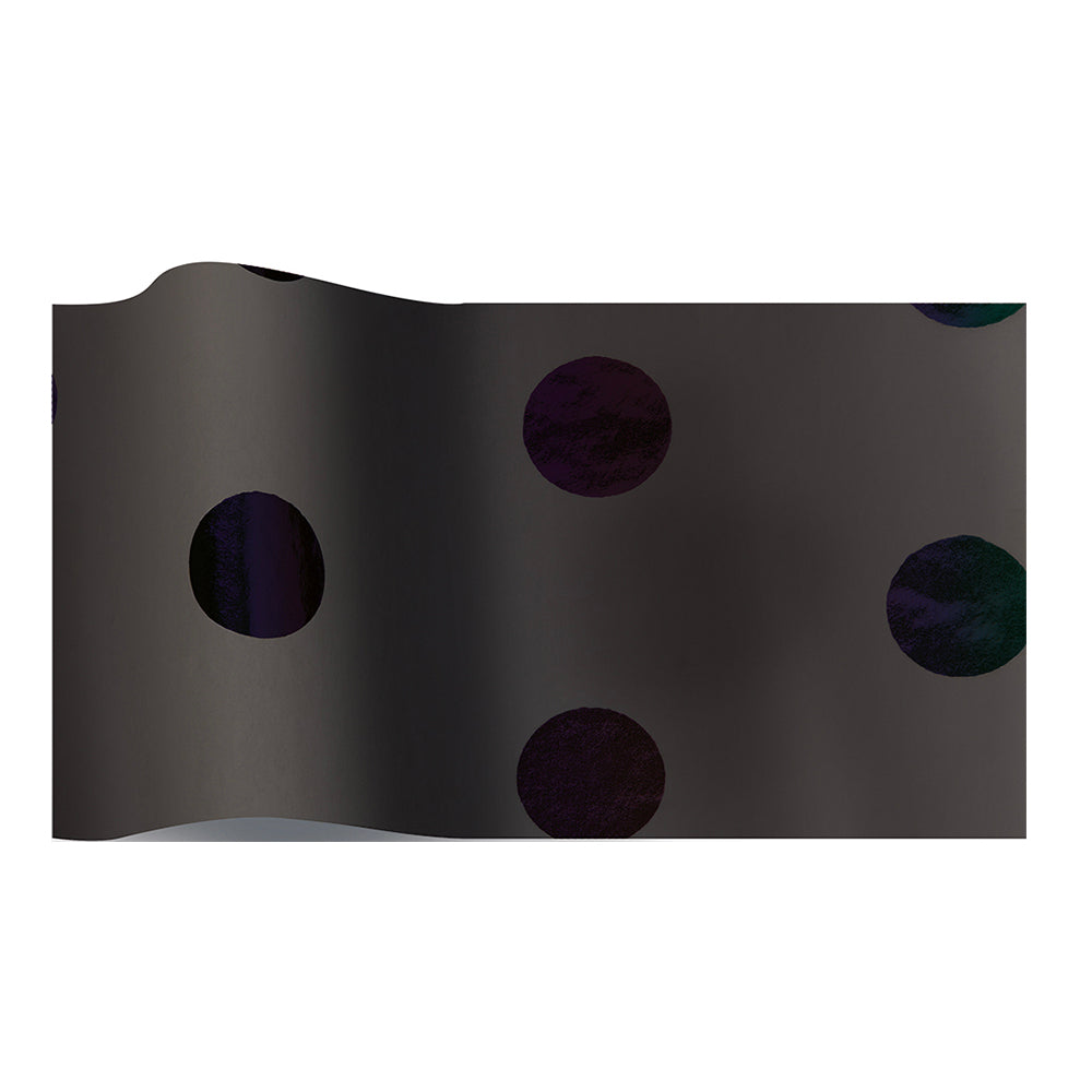 Hot Spots Black on Black Tissue Paper 5 Sheets of 20 x 30" Satinwrap Tissue Wrapping Paper