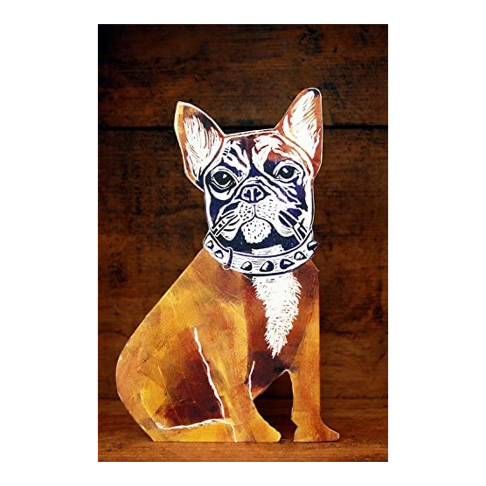 Bull Dog 3D Sculptural Judy Lumley Greetings Card from Lino Cut Designs with envelope