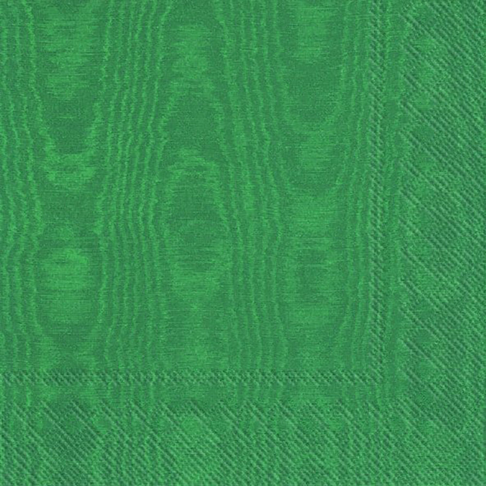 MOIREE Dark Green Patterned IHR Paper Lunch Napkins 33 cm sq 3 ply 20 pack