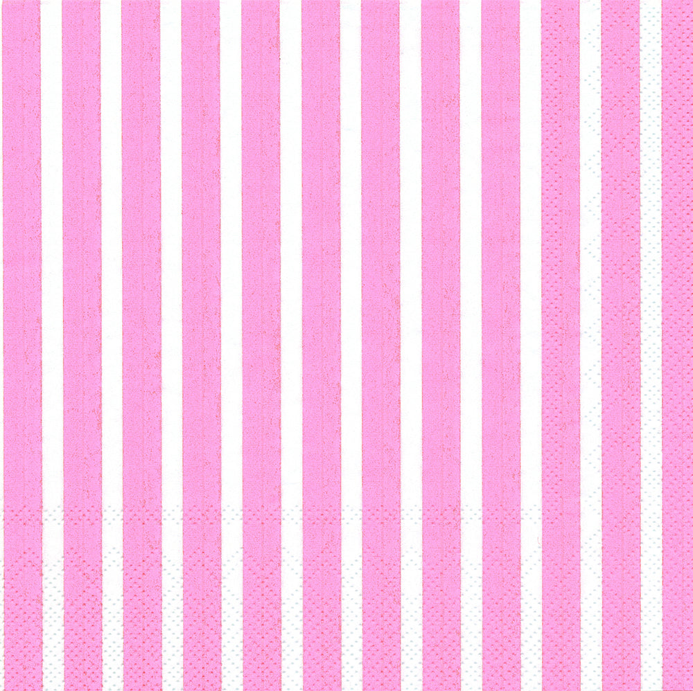 Stripes Again Rose White IHR Paper Lunch Napkins 33 cm sq 3 ply 20 pack