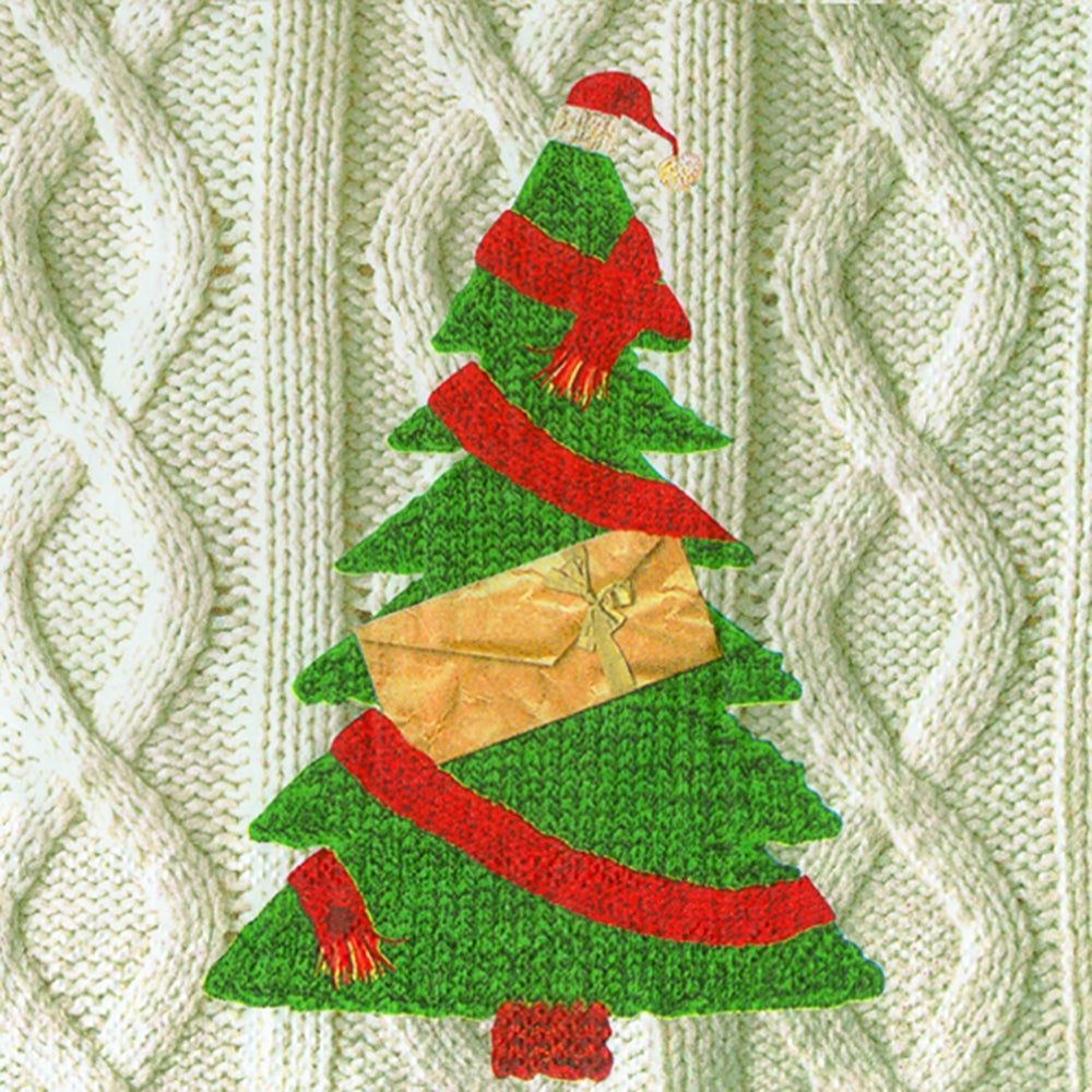 Cuddly Winter Christmas Tree IHR Paper Lunch Napkins 33 cm sq 3 ply 20 pack