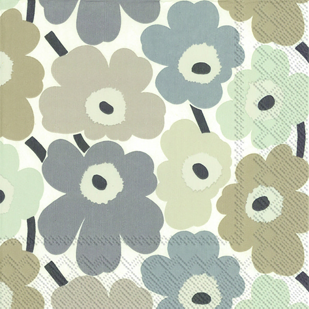 Marimekko MINI UNIKOT linen Flowers IHR Paper Lunch Napkins 33 cm sq 3 ply 20 pack