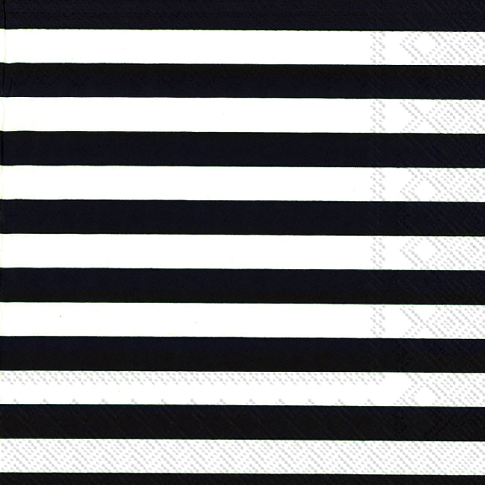 Marimekko TASARAITA black Stripe IHR Paper Lunch Napkins 33 cm sq 3 ply 20 pack