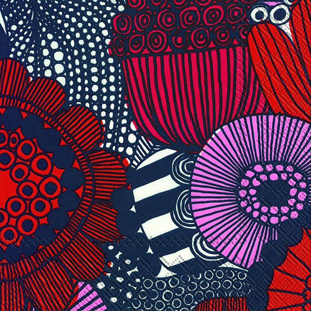 Marimekko SIIRTOLAPUUTARHA blue floral IHR Paper Lunch Napkins 33 cm sq 3 ply 20 pack