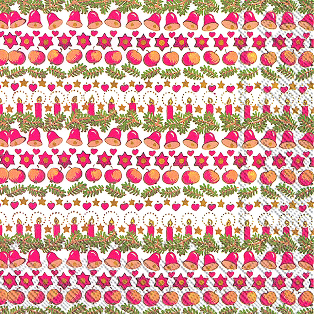 Emma Bridgewater Christmas Patchwork Paper Lunch Napkins - 20 Pack, 13" Square