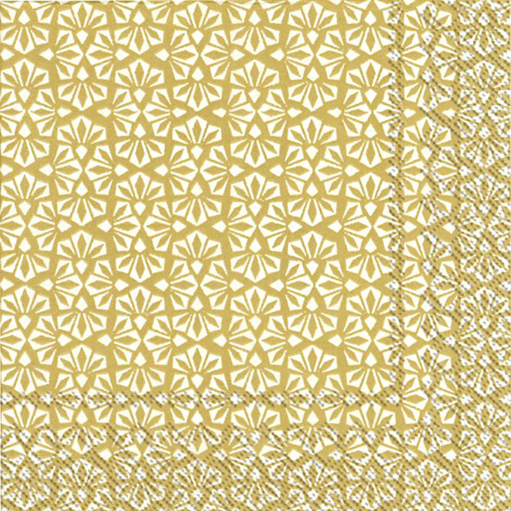 LOFT White Gold Patterned IHR Paper Lunch Napkins 33 cm sq 3 ply 20 pack