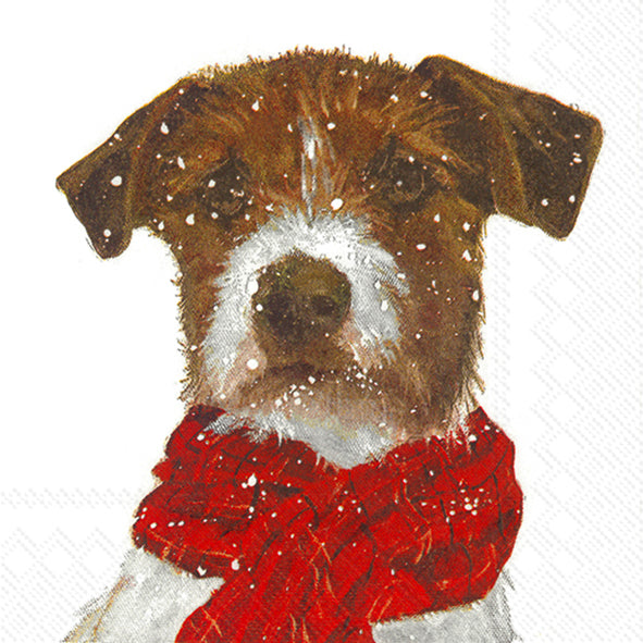 ARCHIE White Dog Snow IHR Paper Lunch Napkins 33 cm sq 3 ply 20 pack