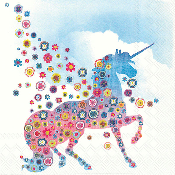 MAGIC UNICORN IHR Paper Cocktail Napkins 25 cm square 3 ply 20 pack
