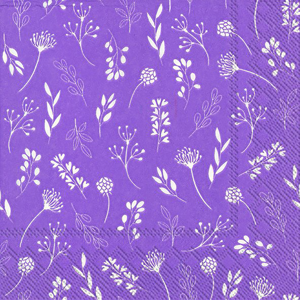 TILDA Lilac Floral IHR Paper Lunch Napkins 33 cm sq 3 ply 20 pack