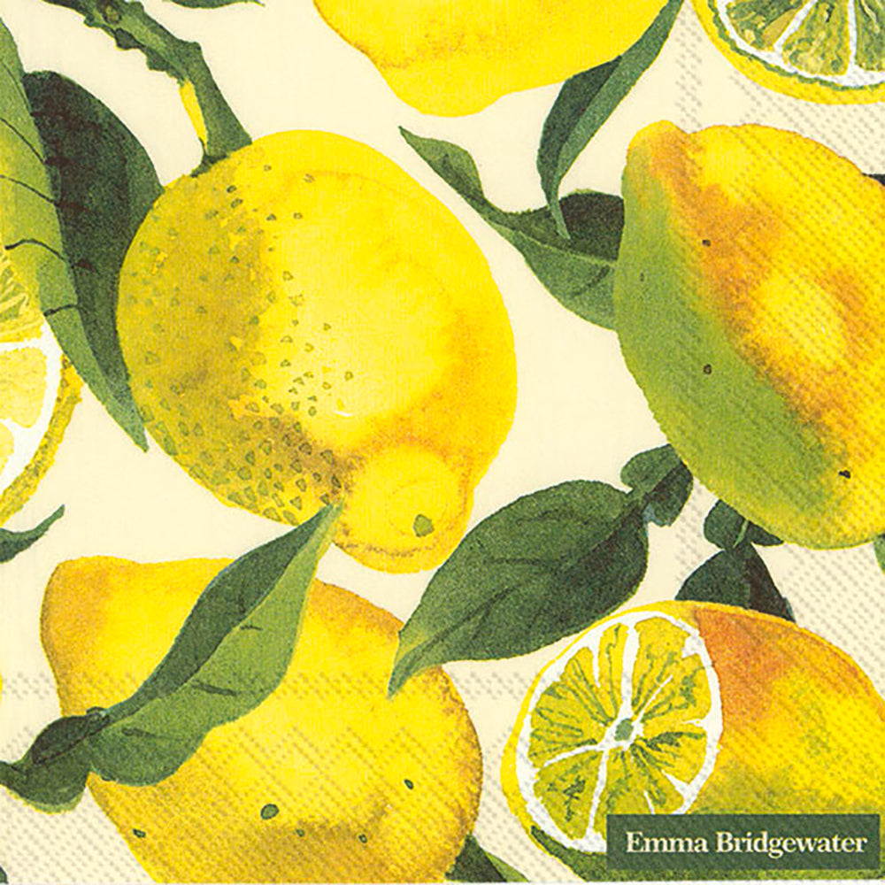 Emma Bridgewater Lemons IHR Paper Lunch Napkins 33 cm sq 3 ply 20 pack
