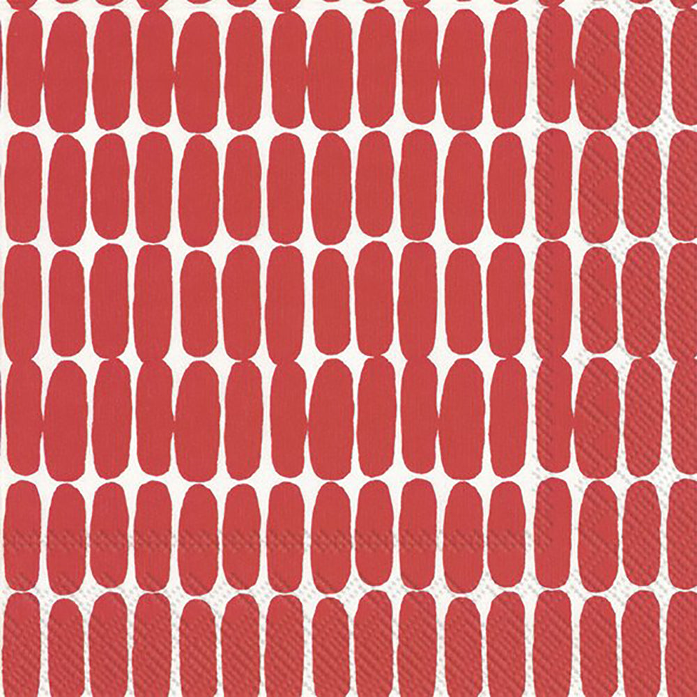 Marimekko ALKU red checks IHR Paper Lunch Napkins 33 cm sq 3 ply 20 pack