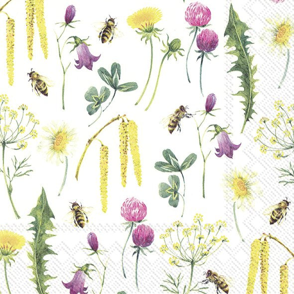 BEE GRATEFUL Flowers IHR Paper Lunch Napkins 33 cm sq 3 ply 20 pack