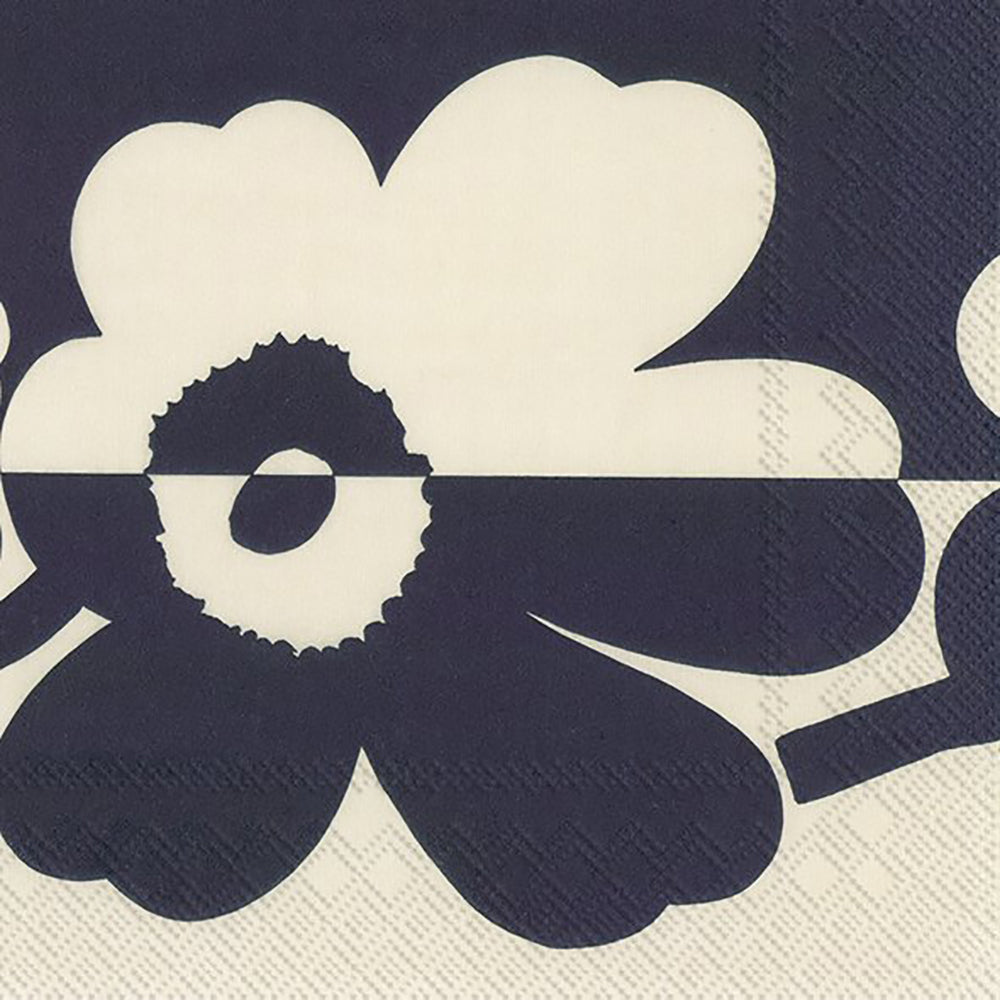 Marimekko Suur Unikko, linen blue Flower IHR Paper Lunch Napkins 33 cm sq 3 ply 20 pack