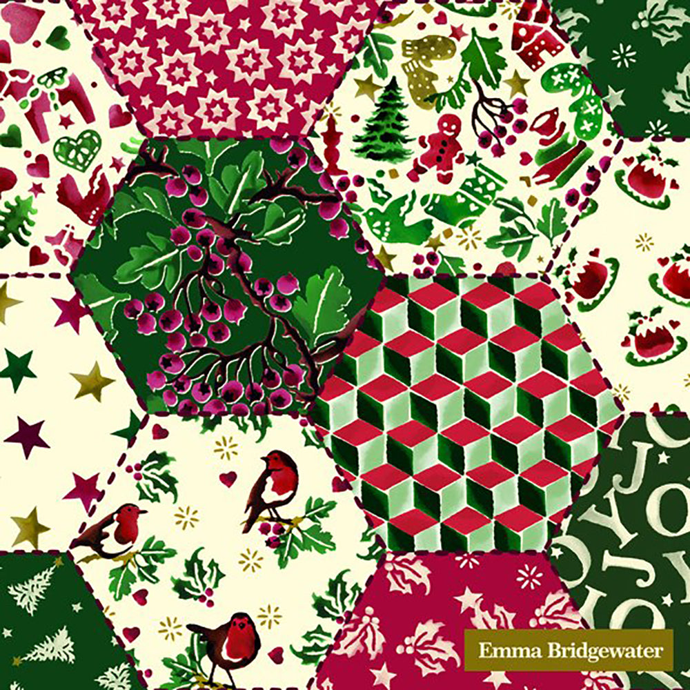 Emma Bridgewater Christmas Patchwork cream IHR Paper Lunch Napkins 33 cm sq 3 ply 20 pack