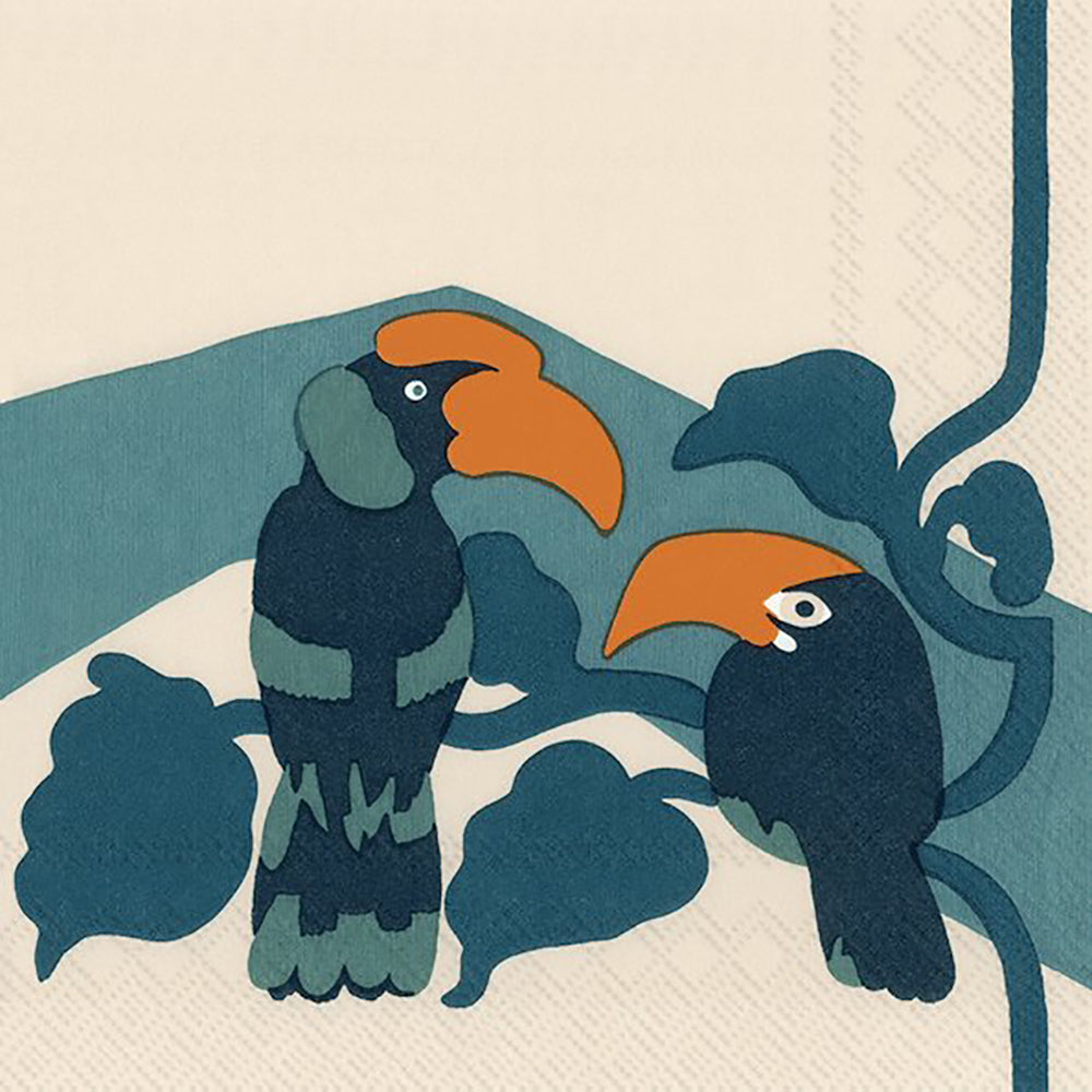 Marimekko PEPE cream Birds Toucan IHR Paper Lunch Napkins 33 cm sq 3 ply 20 pack