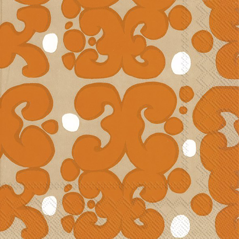 Marimekko KEIDAS orange IHR Paper Lunch Napkins 33 cm sq 3 ply 20 pack