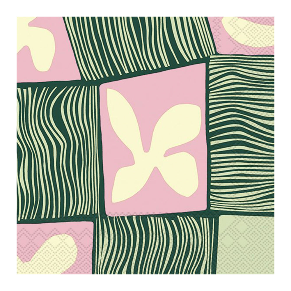 Marimekko Korkeuksissa Rose Green IHR Paper Lunch Napkins 33 cm sq 3 ply 20 pack