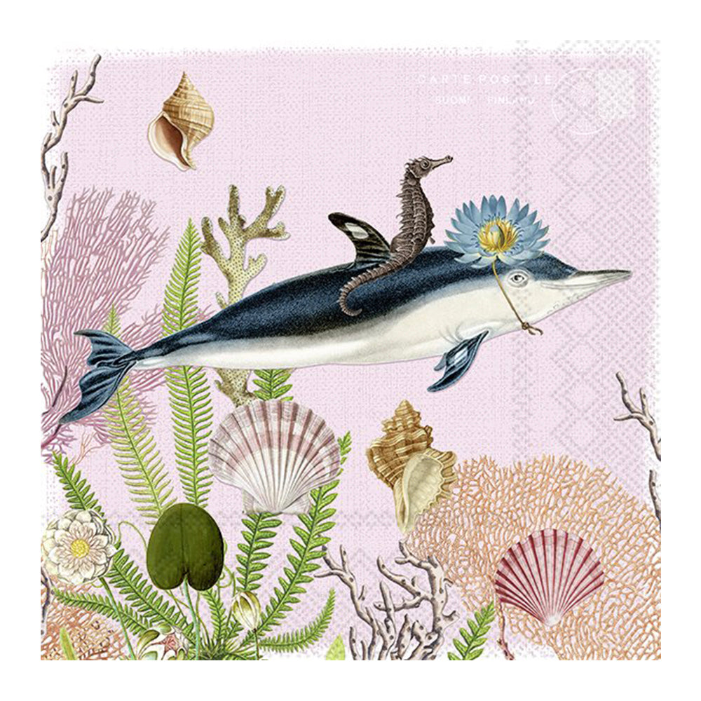 Miss Dolphin IHR Paper Lunch Napkins 33 cm sq 3 ply 20 pack