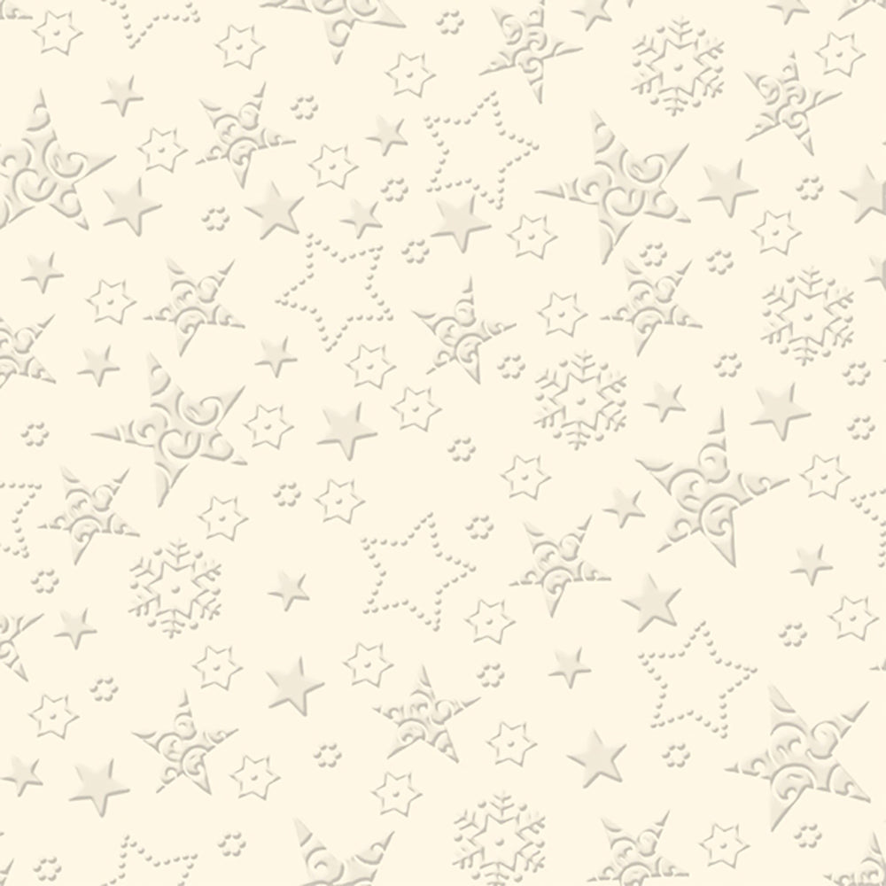 X-MAS STAR UNI Cream Embossed Stars IHR Paper Lunch Napkins 33 cm sq 3 ply 20 pack